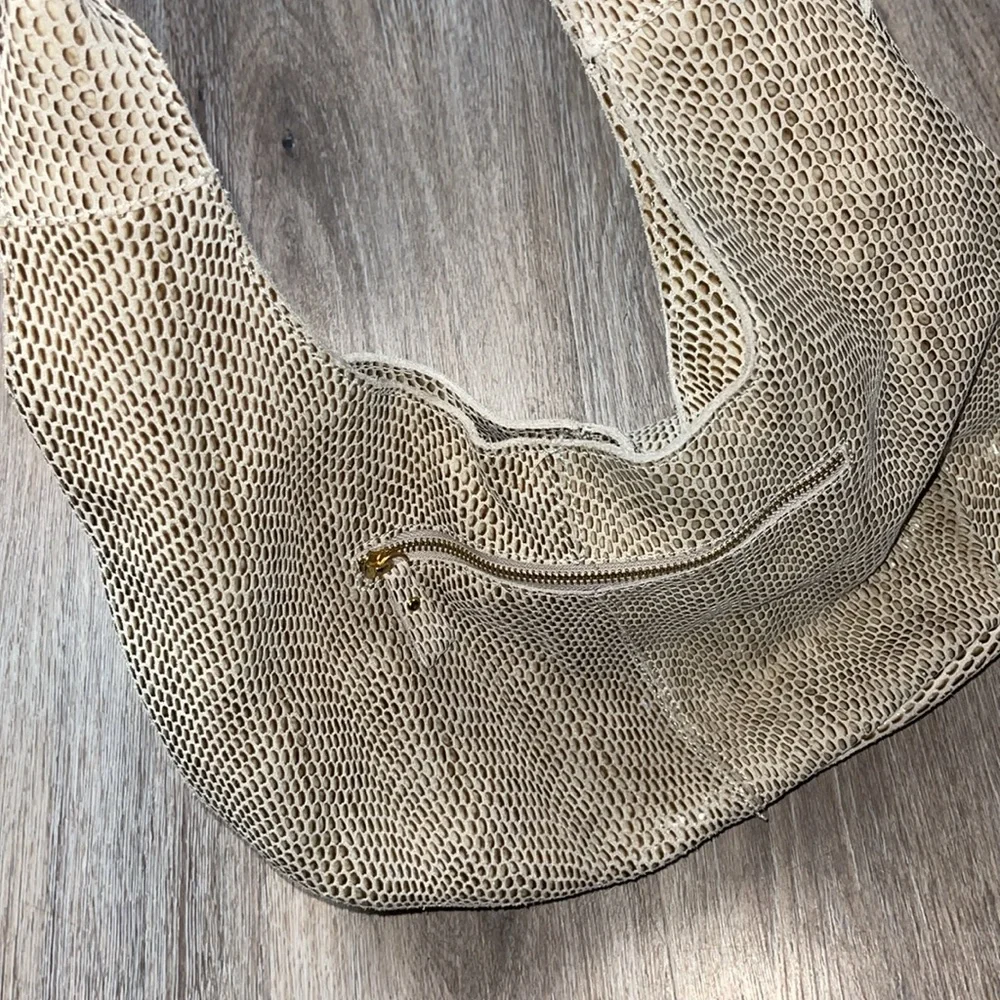 Maxine Couture Mamba Hobo Snakeskin Embossed Leather Handbag